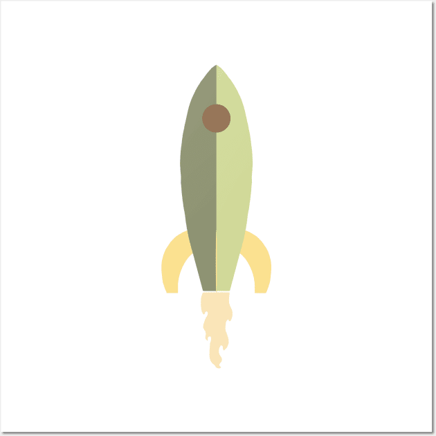 Rocket - Green Wall Art by littlemoondance